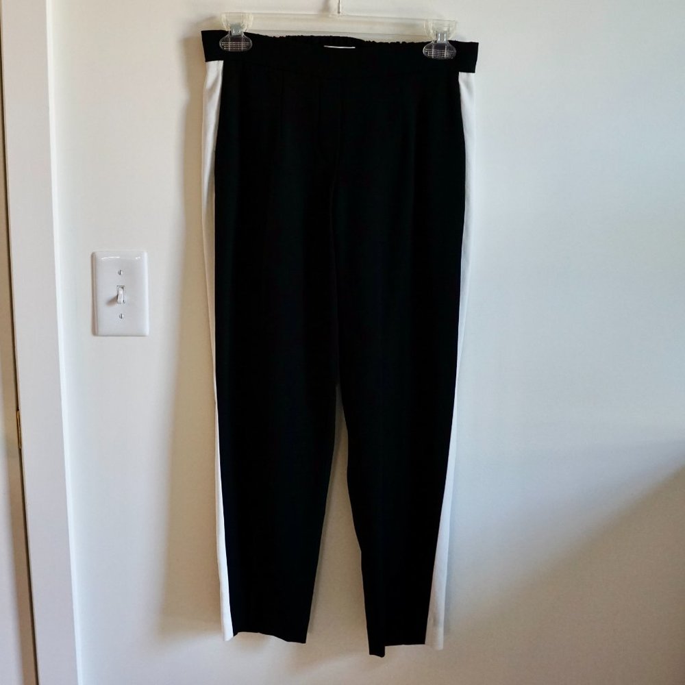 Aritzia Babaton Conan Cropped Pant in Black/White Stripe Size 2 - Picture 2 of 11